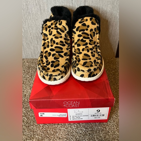 Ocean + Coast Ta Ta Booties Black Leopard size 9 - Picture 3 of 10